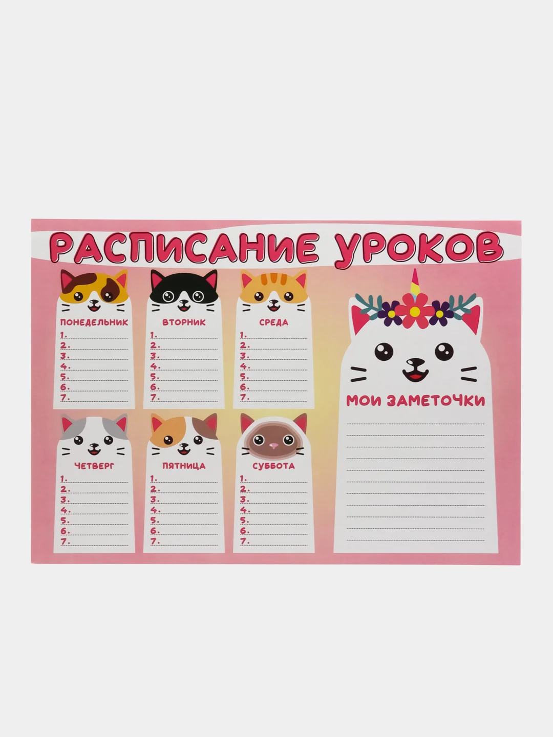 Расписание уроков "Школьное 3", А3 и А4, картон, 2 шт