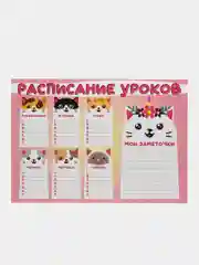 Расписание уроков "Школьное 3", А3 и А4, картон, 2 шт