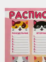 Расписание уроков "Школьное 3", А3 и А4, картон, 2 шт