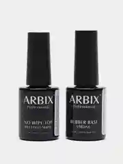 Arbix, набор: база Rubber Base Strong и топ без липкости No Wipe Top Brilliant Shine