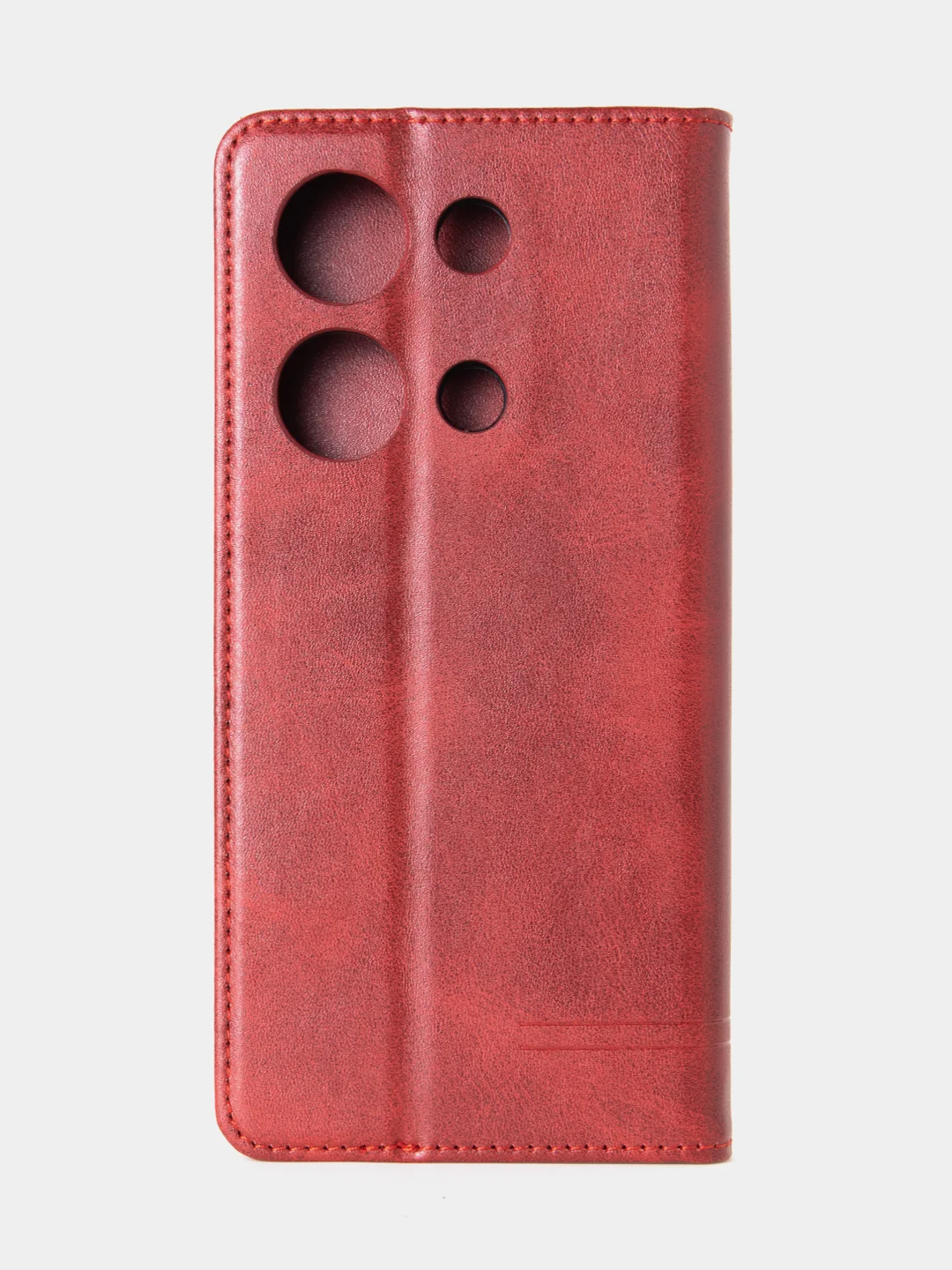 Красный чехол-книжка для Xiaomi Redmi Note 13 Pro (4G) / Poco M6 Pro 4G из высококачественной кожи