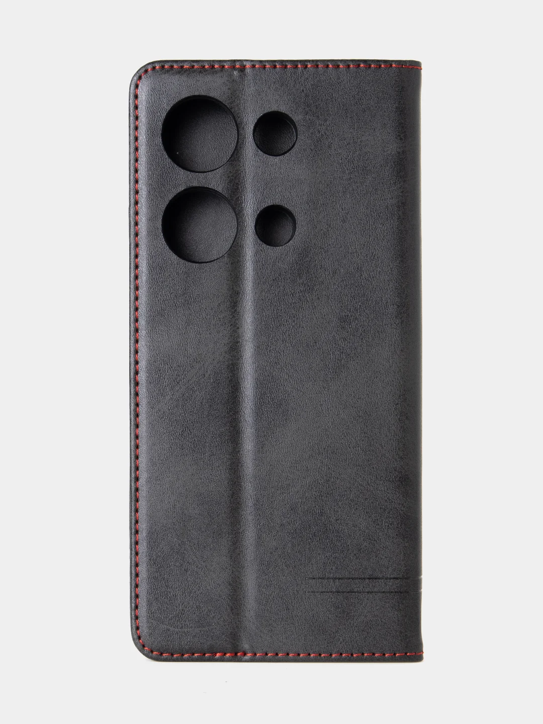 Угольный чехол-книжка для Xiaomi Redmi Note 13 Pro (4G) / Poco M6 Pro 4G из высококачественной кожи