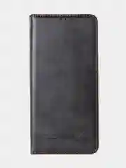 Черный чехол-книжка для Xiaomi Redmi Note 13 Pro (4G) / Poco M6 Pro 4G из высококачественной кожи