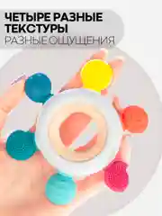 Разноцветный прорезыватель для зубов КАРТОФАН, грызунок-погремушка для детей деревянный+пищевой силикон