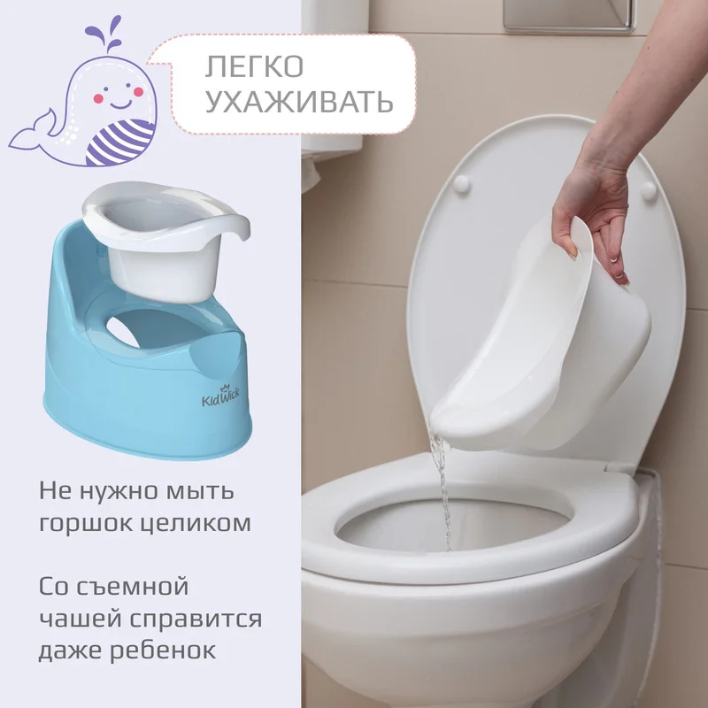 Голубой горшок детский Kidwick "Гранд", с крышкой