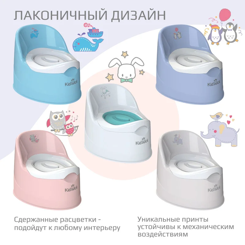 Голубой горшок детский Kidwick "Гранд", с крышкой