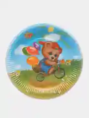 Розовый тарелки бумажные, одноразовые, 6 штук