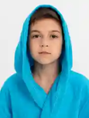 Лазурный халат детский махровый с капюшоном, Lilians