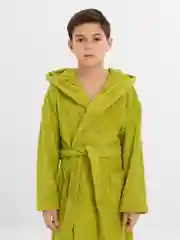 Оливковый халат махровый детский, подростковый, банный, домашний 100% хлопок