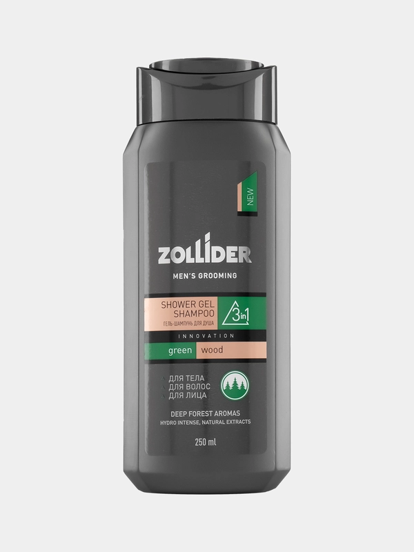 Гель-шампунь мужской Zollider Green Wood 3в1, 250 мл