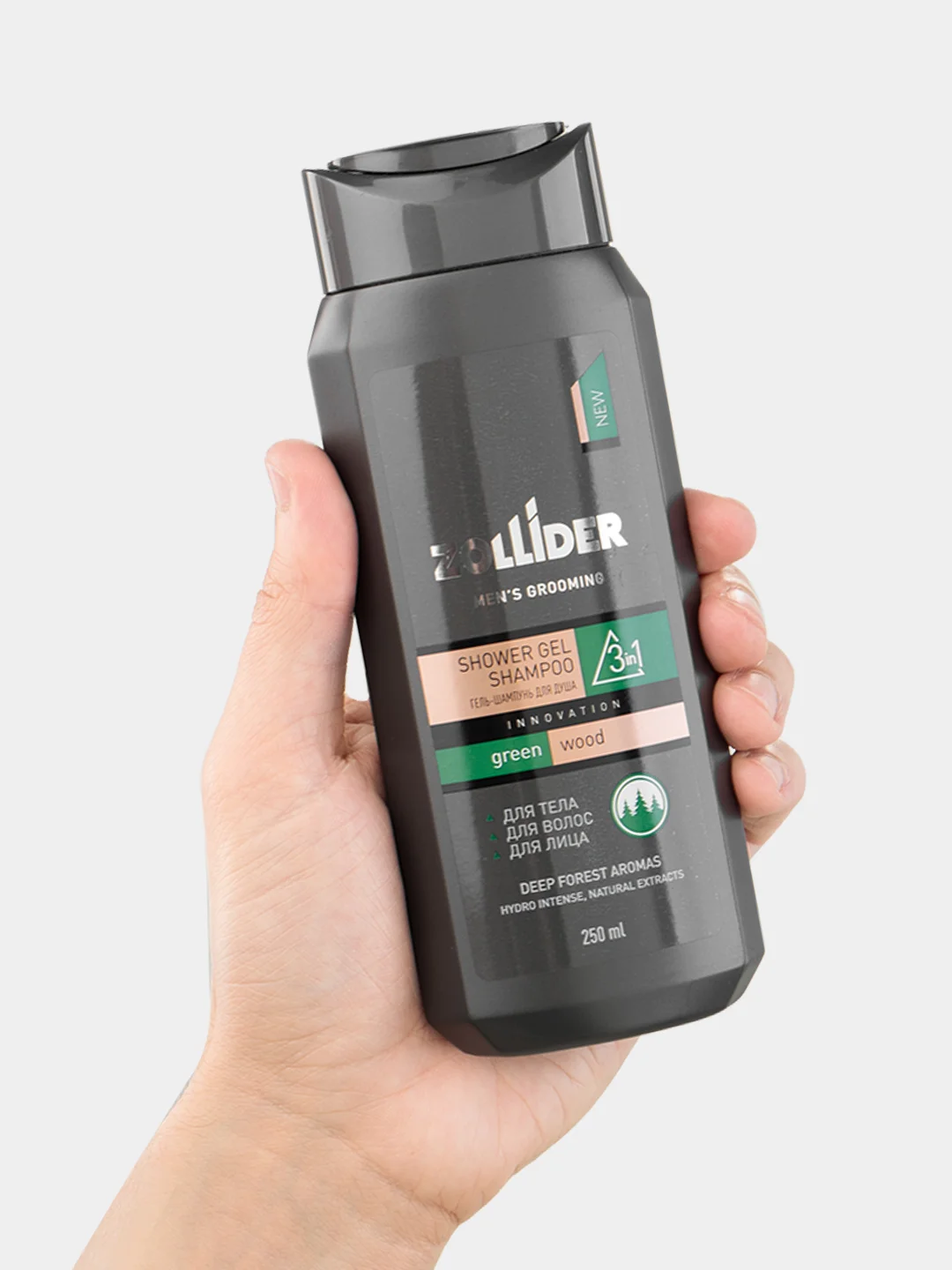 Гель-шампунь мужской Zollider Green Wood 3в1, 250 мл