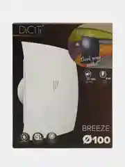 Вытяжной вентилятор 100 бесшумный с клапаном серый в кухню ванную  BREEZE 4C Dark gray met