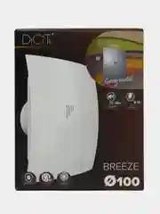 Вытяжной вентилятор 100 бесшумный с клапаном серый в кухню ванную BREEZE 4C Gray metal