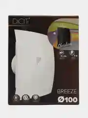 Вытяжной вентилятор 100 бесшумный с клапаном черный в кухню ванную BREEZE 4C Obsidian