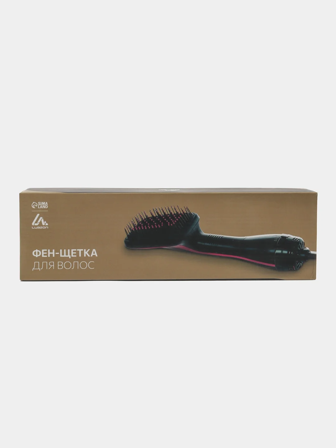 Фен-щётка Luazon LFS-01, 1600 Вт, 3 скорости, 1 насадка, чёрно-розовая