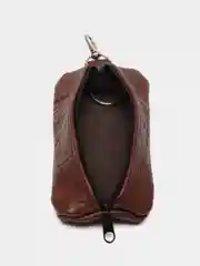 Оранжевый ключница мужская женская  из натуральной кожи