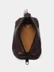 Угольный ключница мужская женская  из натуральной кожи