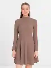 Бежевый меланж платье женское
