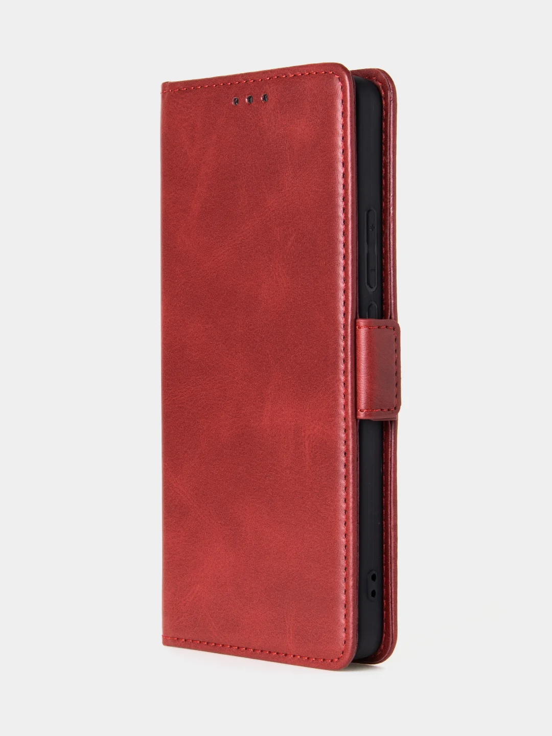 Алый чехол-книжка для Xiaomi Redmi Note 13 Pro (4G) / Poco M6 Pro 4G из высококачественной кожи