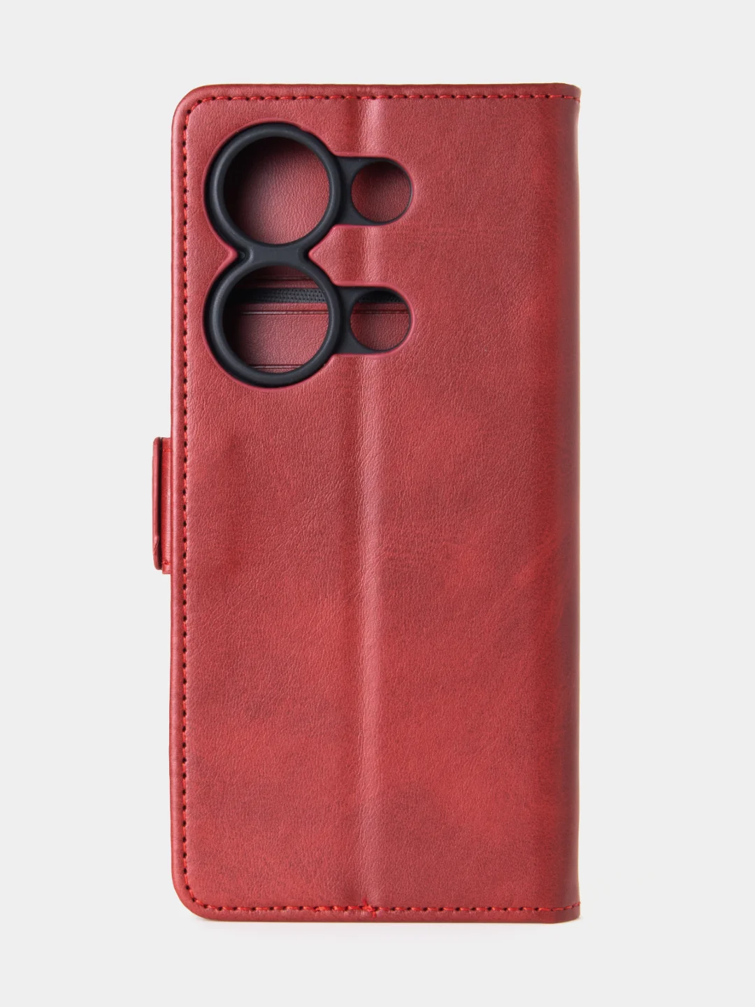 Алый чехол-книжка для Xiaomi Redmi Note 13 Pro (4G) / Poco M6 Pro 4G из высококачественной кожи