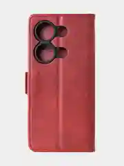 Алый чехол-книжка для Xiaomi Redmi Note 13 Pro (4G) / Poco M6 Pro 4G из высококачественной кожи