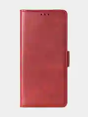 Алый чехол-книжка для Xiaomi Redmi Note 13 Pro (4G) / Poco M6 Pro 4G из высококачественной кожи