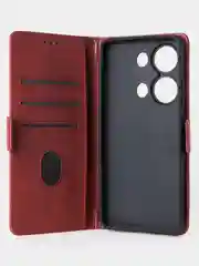 Алый чехол-книжка для Xiaomi Redmi Note 13 Pro (4G) / Poco M6 Pro 4G из высококачественной кожи