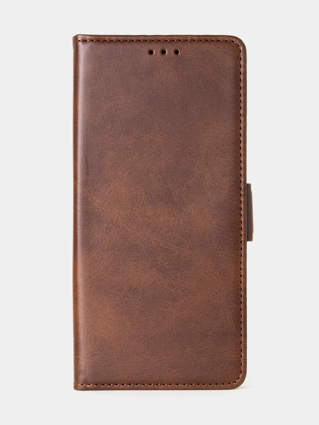 Терракотовый чехол-книжка для Xiaomi Redmi Note 13 Pro (4G) / Poco M6 Pro 4G из высококачественной кожи