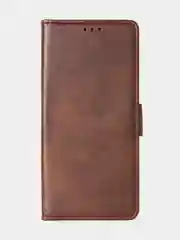 Терракотовый чехол-книжка для Xiaomi Redmi Note 13 Pro (4G) / Poco M6 Pro 4G из высококачественной кожи
