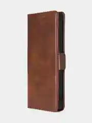 Терракотовый чехол-книжка для Xiaomi Redmi Note 13 Pro (4G) / Poco M6 Pro 4G из высококачественной кожи