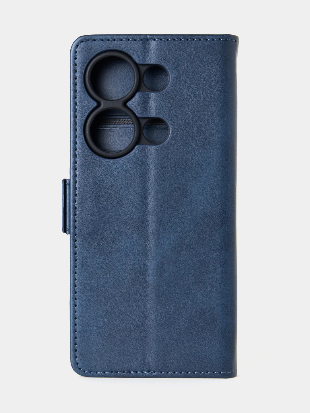 Темно-синий чехол-книжка для Xiaomi Redmi Note 13 Pro (4G) / Poco M6 Pro 4G из высококачественной кожи