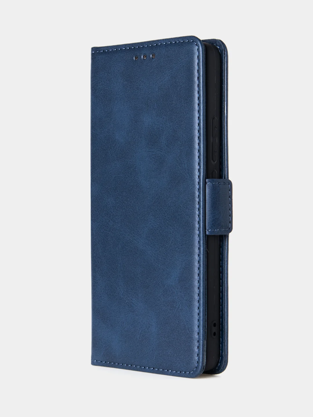 Темно-синий чехол-книжка для Xiaomi Redmi Note 13 Pro (4G) / Poco M6 Pro 4G из высококачественной кожи