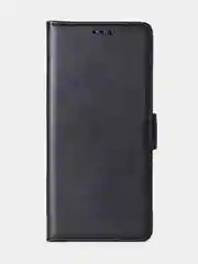 Угольный чехол-книжка для Xiaomi Redmi Note 13 Pro (4G) / Poco M6 Pro 4G из высококачественной кожи