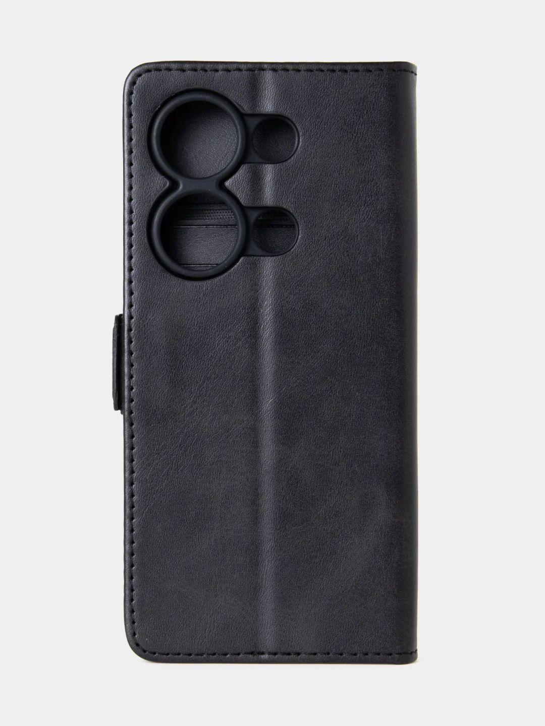 Угольный чехол-книжка для Xiaomi Redmi Note 13 Pro (4G) / Poco M6 Pro 4G из высококачественной кожи