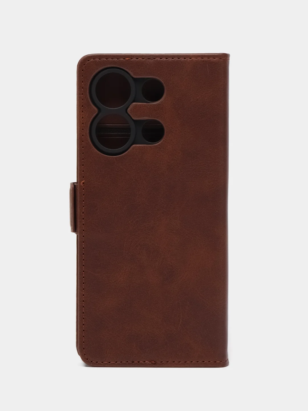 Коричневый чехол-книжка для Redmi Note 13 4G (Редми Ноут 13 ) с боковым магнитом