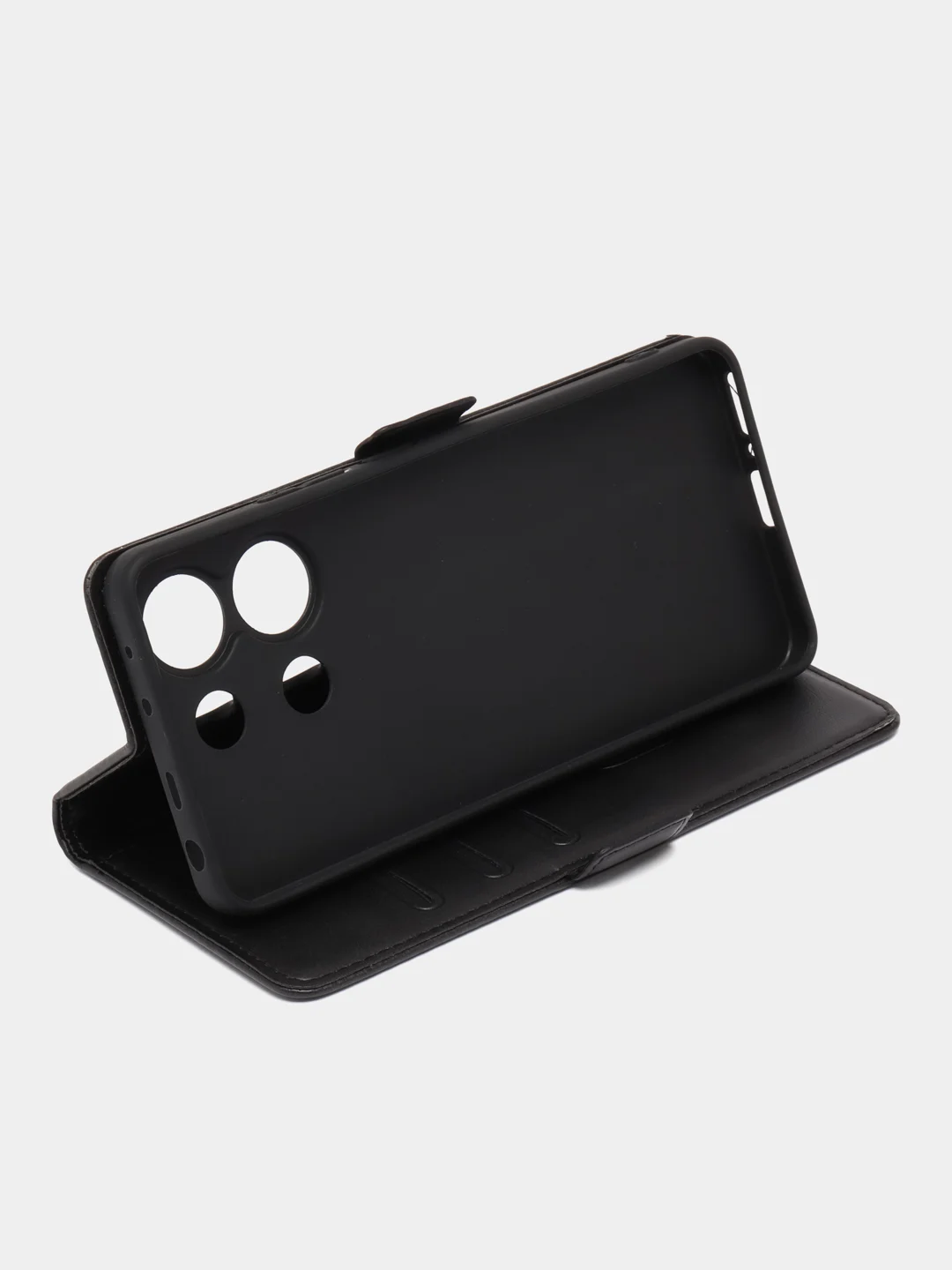 Черный чехол-книжка для Redmi Note 13 4G (Редми Ноут 13 ) с боковым магнитом