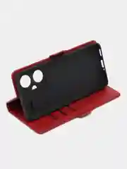 Красный чехол-книжка Redmi Note 13 Pro Plus 5G (Редми Ноут 13 Про Плюс) с боковым магнитом