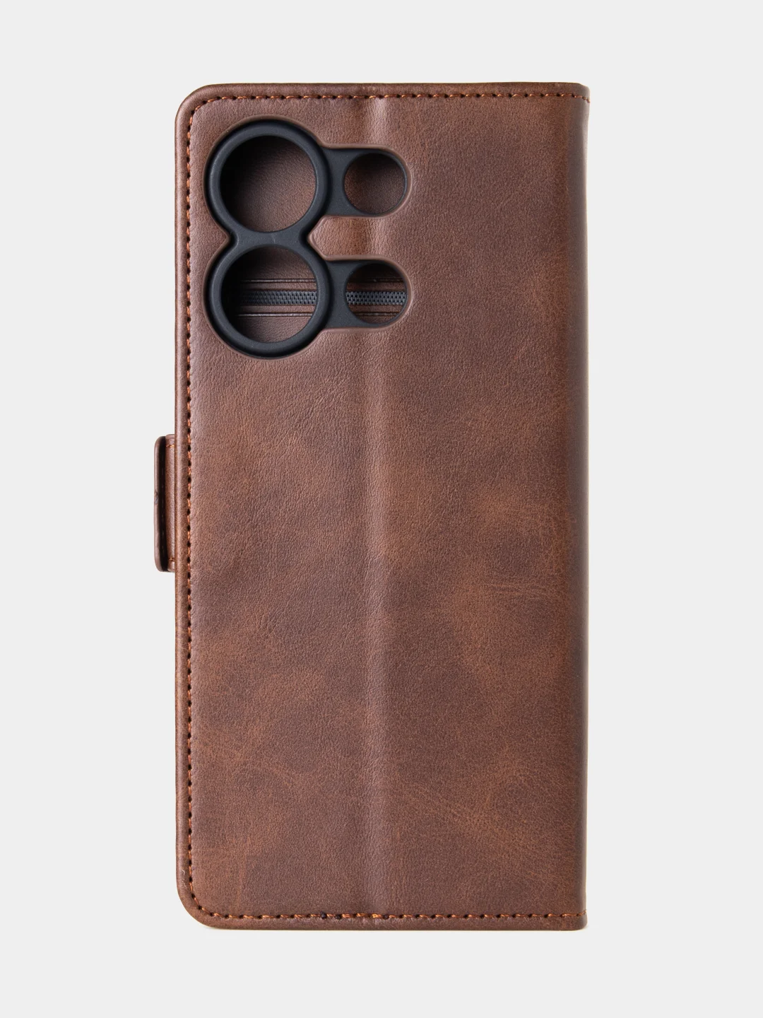 Терракотовый чехол-книжка для Xiaomi Redmi Note 13 (4G) из высококачественной искусственной кожи