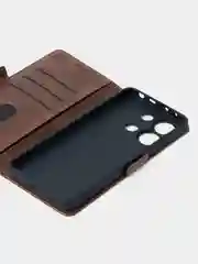 Терракотовый чехол-книжка для Xiaomi Redmi Note 13 (4G) из высококачественной искусственной кожи