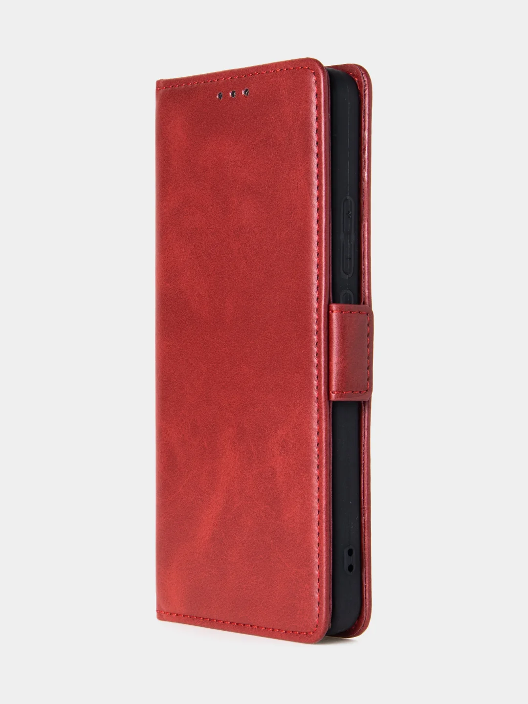Алый чехол-книжка для Xiaomi Redmi Note 13 (4G) из высококачественной искусственной кожи