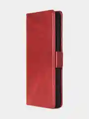 Алый чехол-книжка для Xiaomi Redmi Note 13 (4G) из высококачественной искусственной кожи