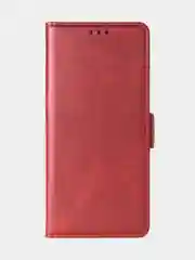 Алый чехол-книжка для Xiaomi Redmi Note 13 (4G) из высококачественной искусственной кожи