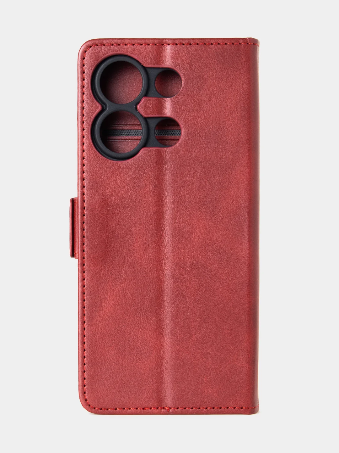 Алый чехол-книжка для Xiaomi Redmi Note 13 (4G) из высококачественной искусственной кожи