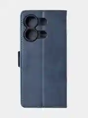 Темно-синий чехол-книжка для Xiaomi Redmi Note 13 (4G) из высококачественной искусственной кожи