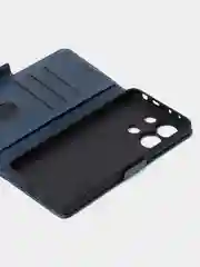 Темно-синий чехол-книжка для Xiaomi Redmi Note 13 (4G) из высококачественной искусственной кожи