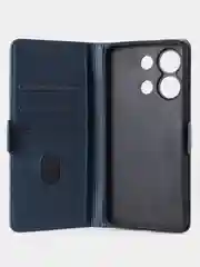 Темно-синий чехол-книжка для Xiaomi Redmi Note 13 (4G) из высококачественной искусственной кожи
