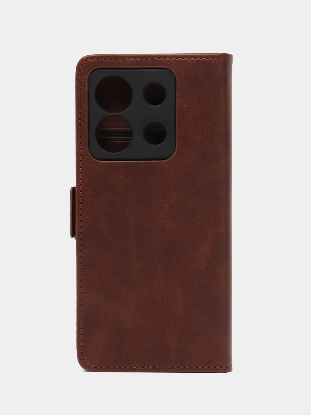 Коричневый чехол-книжка для Xiaomi Poco X6 (Сяоми Поко Х6) с боковым магнитом