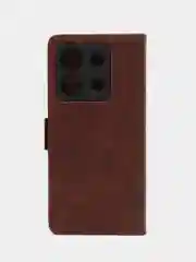 Коричневый чехол-книжка для Xiaomi Poco X6 (Сяоми Поко Х6) с боковым магнитом