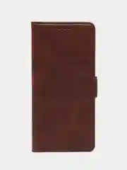 Коричневый чехол-книжка для Xiaomi Poco X6 (Сяоми Поко Х6) с боковым магнитом
