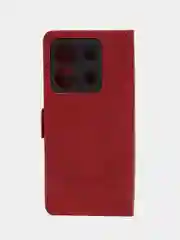 Красный чехол-книжка для Xiaomi Poco X6 (Сяоми Поко Х6) с боковым магнитом